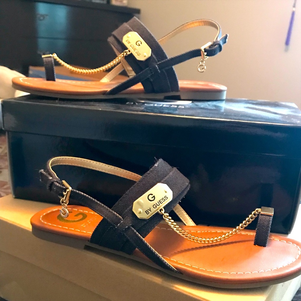 Women’s dark denim Guess sandals